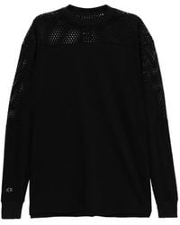 Rick Owens - Mesh-Panel Long-Sleeve T-Shirt - Lyst