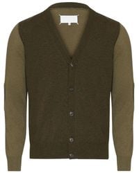 Maison Margiela - Elbow-Patch Wool Cardigan - Lyst