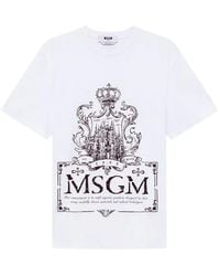 MSGM - Logo-Print T-Shirt - Lyst