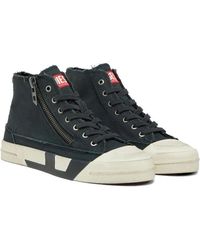 DIESEL S-Athos Zip-High-Top Sneakers in White for Men | Lyst