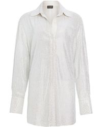 retroféte - Maddox Crystal-embellished Shirtdress - Lyst