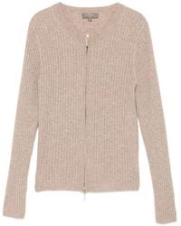 N.Peal Cashmere - Ribbed Full Zip Cardigan - Lyst