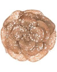 Cynthia Rowley - Floral-appliqué Sequinned Bandeau Top - Lyst