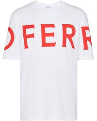 Ferragamo - T-shirt en coton à logo imprimé - Lyst