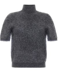 Adam Lippes - Ari brushed-cashmere mock-neck top - Lyst