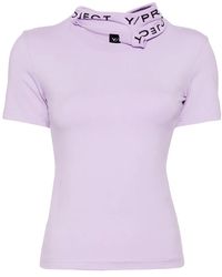 Y. Project - Jersey T-Shirt With Logo Print Collar - Lyst