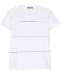 D.exterior - ビーズストライプ Tシャツ - Lyst