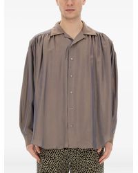 A.I.E. - Gathered Buttoned Shirt - Lyst