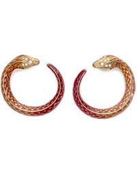 Roberto Cavalli - Boucles D'Oreilles Serpentine Serties De Cristaux - Lyst