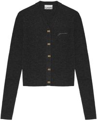 Ganni - Vest Met Geborduurd Logo - Lyst