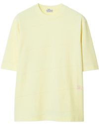 Burberry - Katoenen T-Shirt Met Geborduurd Logo - Lyst