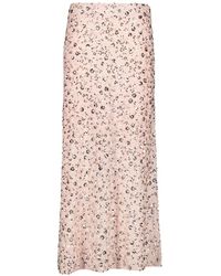 Rabanne - Flower-Embroidered Sequinned Midi Skirt - Lyst