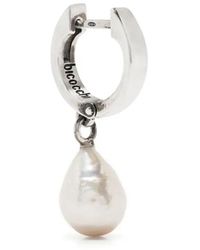 Emanuele Bicocchi - Drop-Pearl Huggie Hoop Earring - Lyst