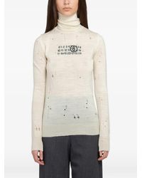 Maison Margiela - Distressed Wool Sweater - Lyst
