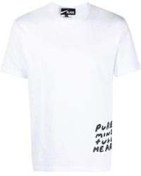 COMME DES GARÇON BLACK - Lettering-print Cotton T-shirt - Lyst