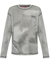 DIESEL - Logo-Print Long-Sleeve T-Shirt - Lyst
