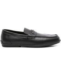 Calvin Klein - Logo-plaque Leather Loafers - Lyst