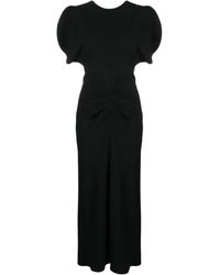 Victoria Beckham - Victoria Beckham Gathered Waist Midi Dress - Lyst