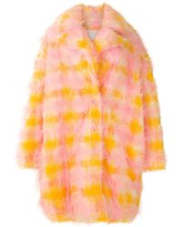 À La Garçonne Oversized Furry Coat - Multicolour