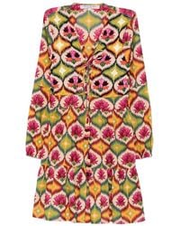 CONNOR & BLAKE - Sequin-Embellished Geometric-Print Mini Dress - Lyst