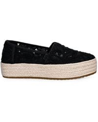 TOMS - Lace-Embroidered Platform Espadrilles - Lyst