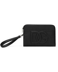 Dolce & Gabbana - Dg-Embossed Leather Clutch Bag - Lyst
