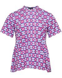 Comme des Garçons - Geometric-Print Pleated T-Shirt - Lyst