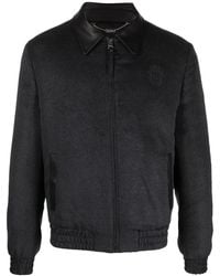Billionaire - Crest-Print Silk Bomber Jacket - Lyst
