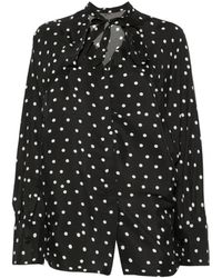 Christian Wijnants - Tuvra Polka-Dot Tie-Neck Blouse - Lyst