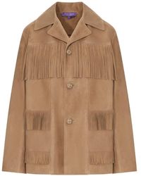 Ralph Lauren - Fringe-Trimmed Suede Jacket - Lyst