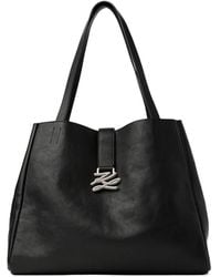 KARL LAGERFELD - Large K/Autograph Leather Tote Bag - Lyst