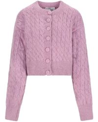 GIUSEPPE DI MORABITO - Cropped Cable-Knit Cardigan - Lyst