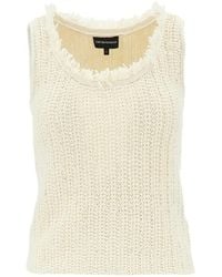 Emporio Armani - Cotton Blend Tank Top - Lyst