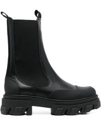 Ganni - Chelsea Leather Ankle Boots - Lyst