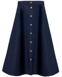 Carolina Herrera - Button-Front Midi Skirt - Lyst