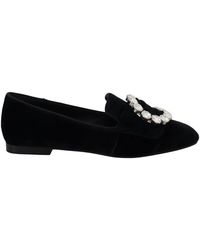 Dolce & Gabbana - Crystal-Embellished Velvet Loafers - Lyst
