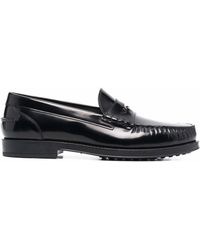 Tod's - Logo Plaque Leather Loafers - Lyst