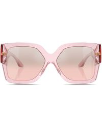Versace - Gafas de sol con placa Greca y montura oversize - Lyst