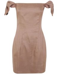 Elisabetta Franchi - Linen-Blend Mini Dress - Lyst
