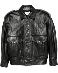 Saint Laurent - Lederjacke Mit Klappentasche - Lyst