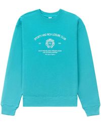 Sporty & Rich - Slogan-Print Crew-Neck Sweatshirt - Lyst
