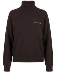 Peserico - Roll-Neck Ribbed-Knit Sweater - Lyst