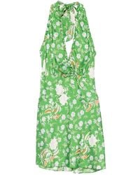 Doen - Mazarin Floral-Print Silk Mini Dress - Lyst