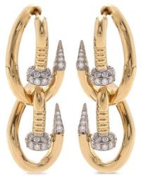 David Webb - Double Bent Nail Diamond Earrings - Lyst
