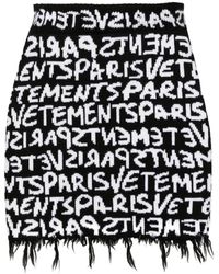 Vetements - Monogram-jacquard Merino Miniskirt - Lyst