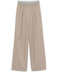 Peserico - Logo-Waistband Pleated Pants - Lyst