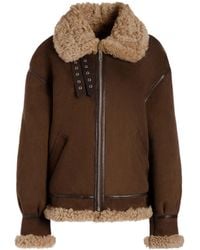 Bally - Shearling-Trim Leather Jacket - Lyst