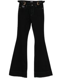 Versace Jeans Couture - Buckle Flared Trousers - Lyst