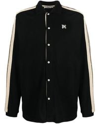 Palm Angels - Monogram Cotton Track Shirt - Lyst