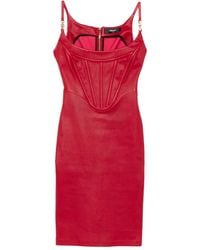 Versace - Medusa '95 Leren Midi-Jurk Met Korset - Lyst